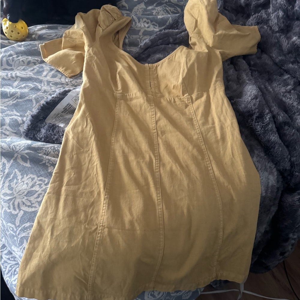 Free People yellow Puff Sleeve Mini Dress - Picture 2 of 3